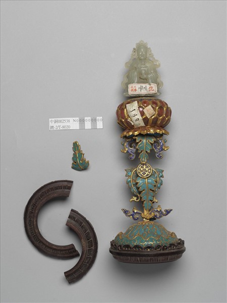 銅鍍金嵌玉七政寶（玉女）