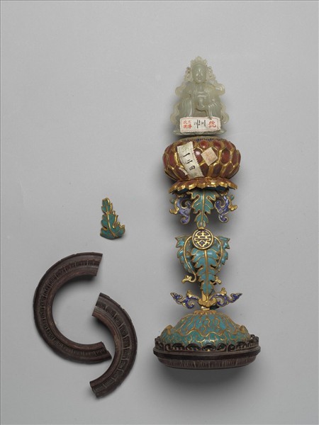 銅鍍金嵌玉七政寶（玉女）