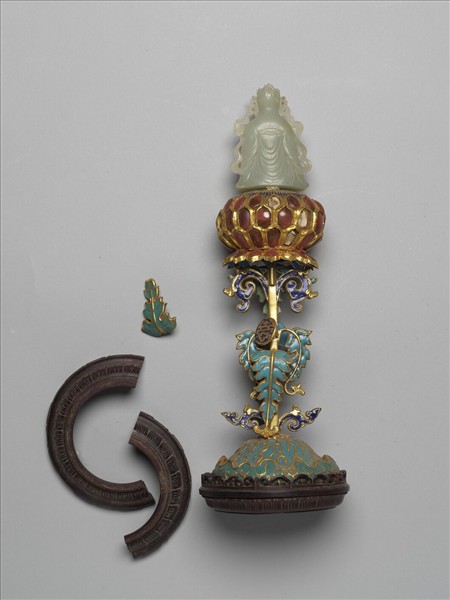 銅鍍金嵌玉七政寶（玉女）