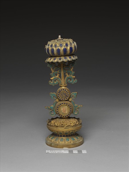 銅鍍金嵌玉及填料八寶