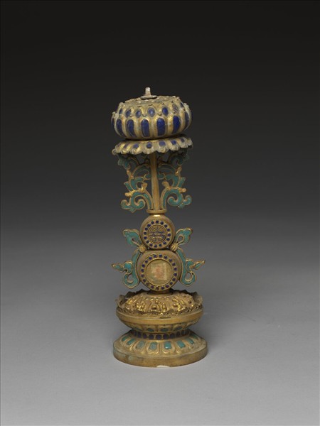 銅鍍金嵌玉及填料八寶