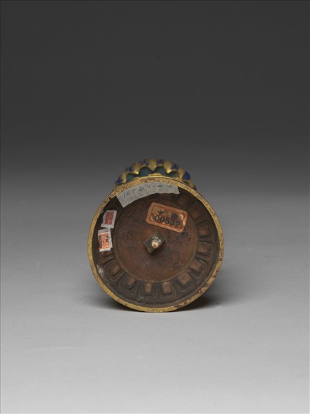 銅鍍金嵌玉及填料八寶（法輪）