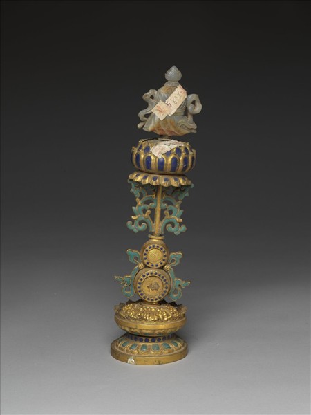 銅鍍金嵌玉及填料八寶（寶傘）