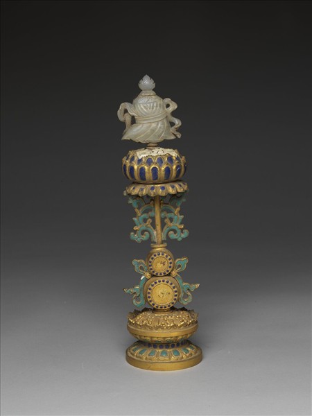 銅鍍金嵌玉及填料八寶（寶傘）