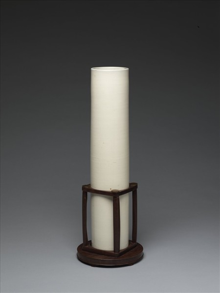 潮州窯 白瓷筒式花插