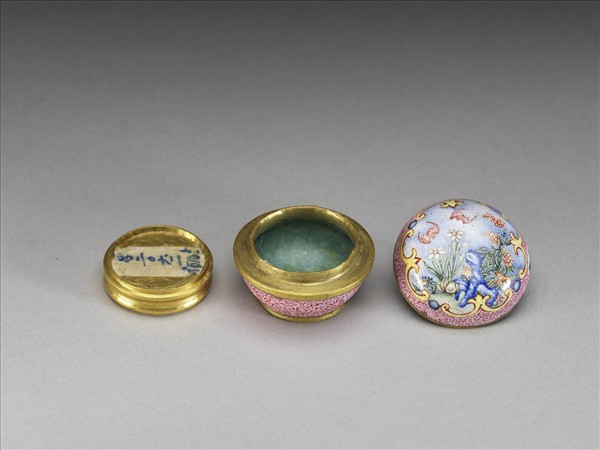 畫琺瑯彩繪花卉圓盒