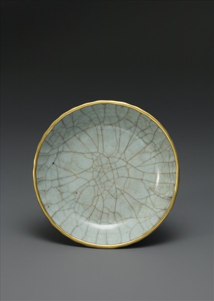 官窯 青瓷菊花式盤