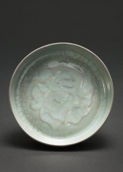 官窯 青瓷印花龍紋洗