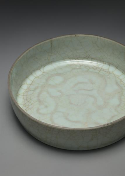 官窯 青瓷印花龍紋洗