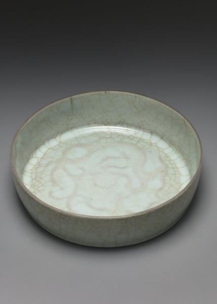 官窯 青瓷印花龍紋洗