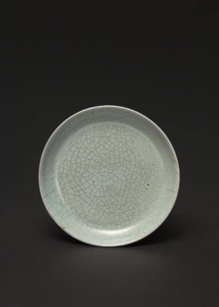 汝窯 青瓷碟「丙蔡」銘