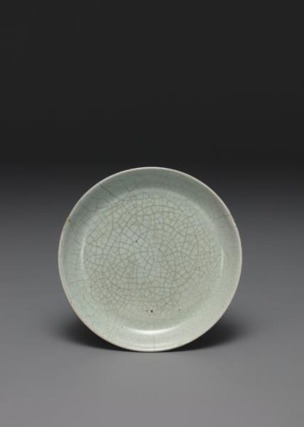 汝窯 青瓷碟「丙蔡」銘