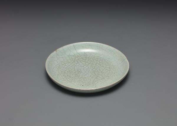 汝窯 青瓷碟「丙蔡」銘