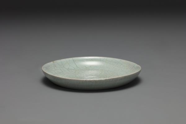 汝窯 青瓷碟「丙蔡」銘