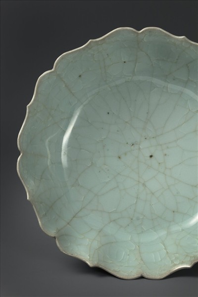 官窯 青瓷菱花式洗