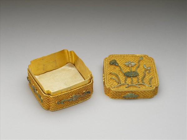 鍍金嵌綠松石方盒