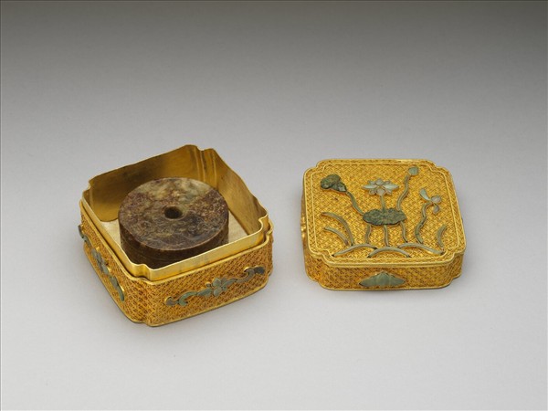 鍍金嵌綠松石方盒