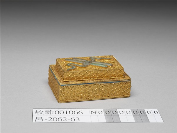 鍍金嵌綠松石書卷盒