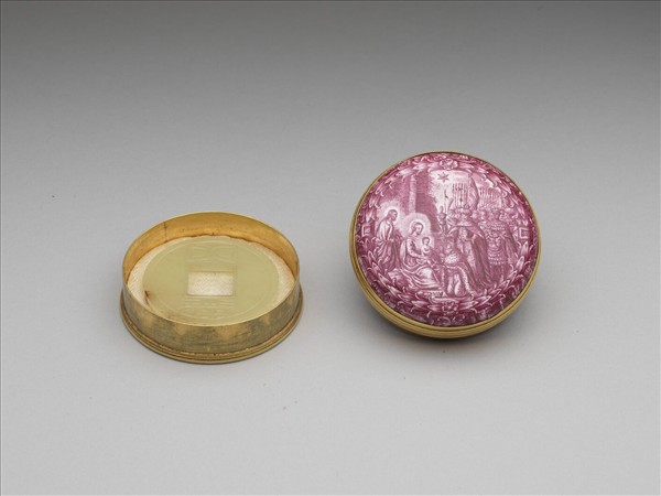 銅胎畫單色琺瑯圓盒