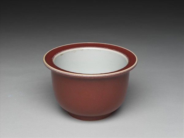 銅紅釉盆