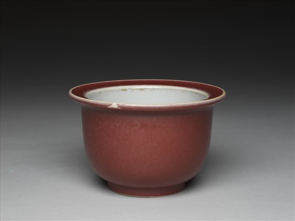 銅紅釉盆
