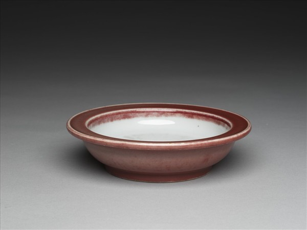 紅釉盆托