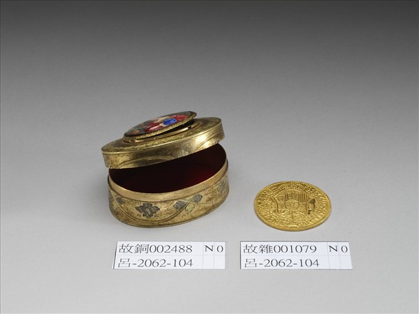 銅胎畫琺瑯西洋人物圓盒