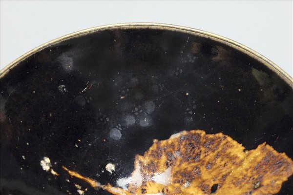 吉州窯 黑釉葉紋碗