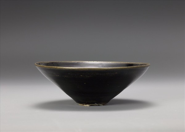 吉州窯 黑釉葉紋碗