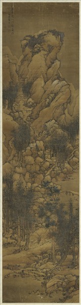 明藍孟仿王右丞雪山行旅　軸