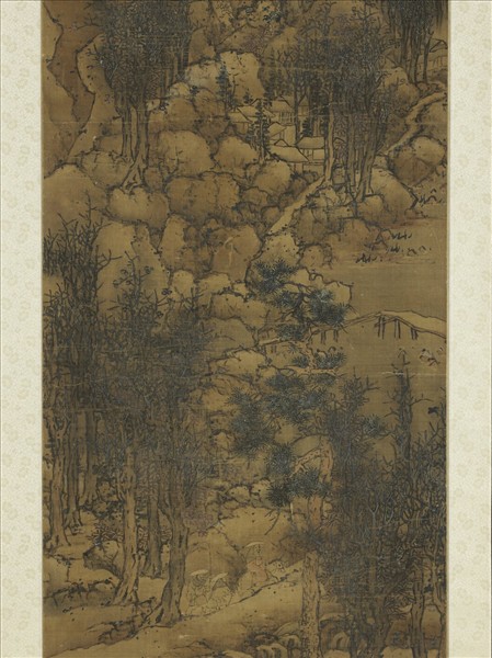 明藍孟仿王右丞雪山行旅　軸