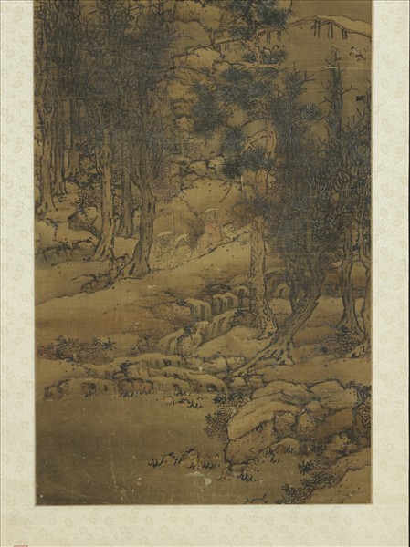 明藍孟仿王右丞雪山行旅　軸