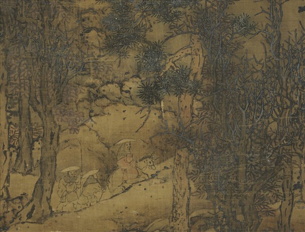 明藍孟仿王右丞雪山行旅　軸