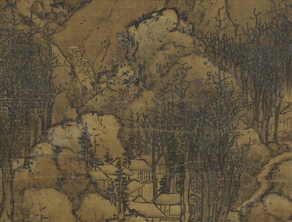 明藍孟仿王右丞雪山行旅　軸