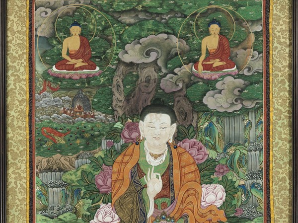 清乾隆御製羅古羅羅漢唐卡　軸