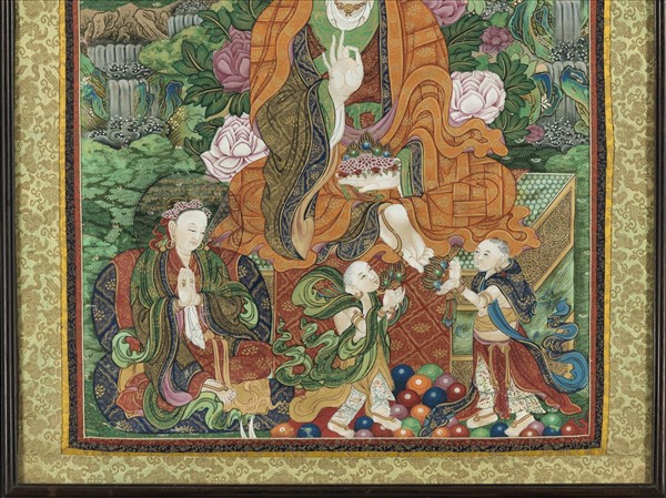 清乾隆御製羅古羅羅漢唐卡　軸