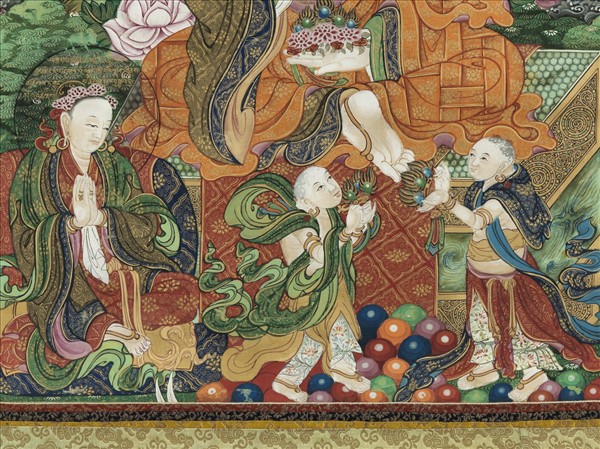 清乾隆御製羅古羅羅漢唐卡　軸