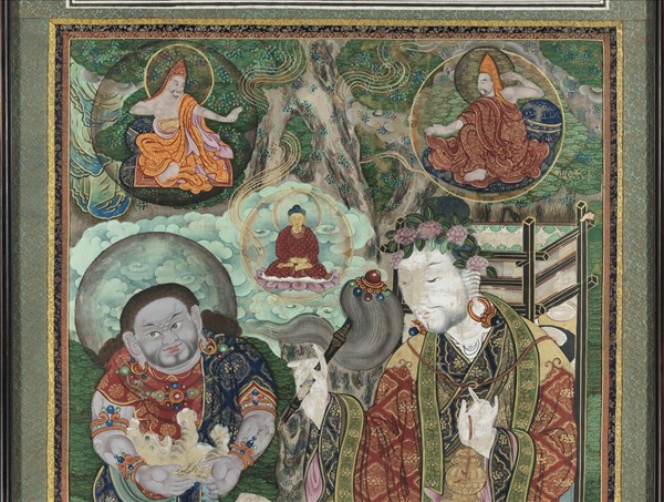 清乾隆御製達摩多羅羅漢唐卡　軸