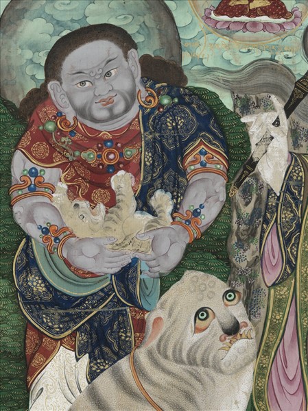 清乾隆御製達摩多羅羅漢唐卡　軸