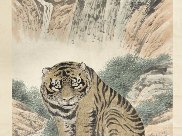 清馬負圖畫虎　軸