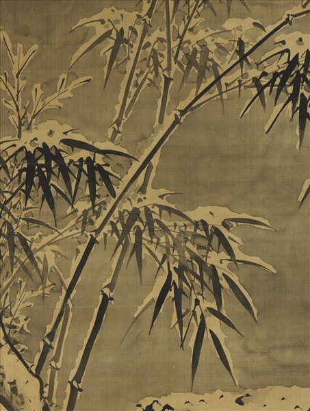 清諸升雪景竹石真跡　軸