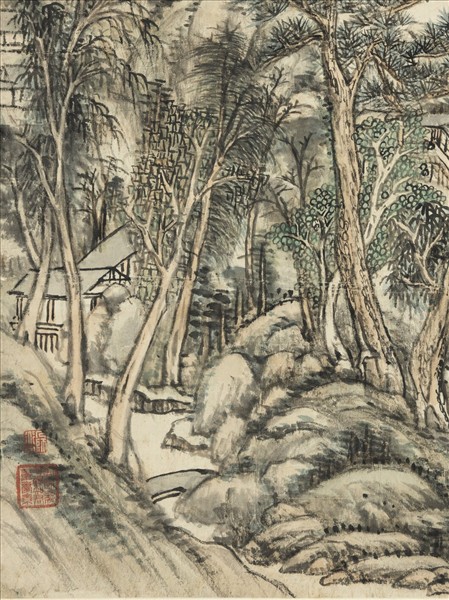 清王原祁倣黃公望山水　軸