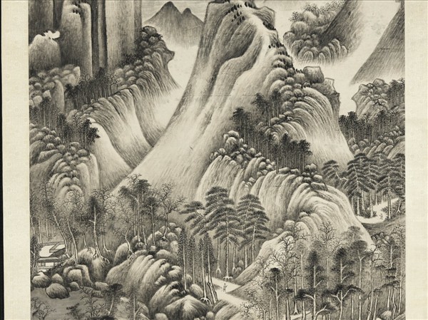 清黃鼎仿董源萬木奇峰　軸