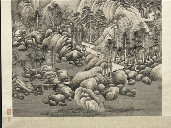 清黃鼎仿董源萬木奇峰　軸