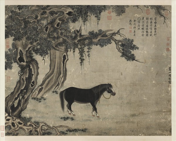 清周璕畫馬　軸