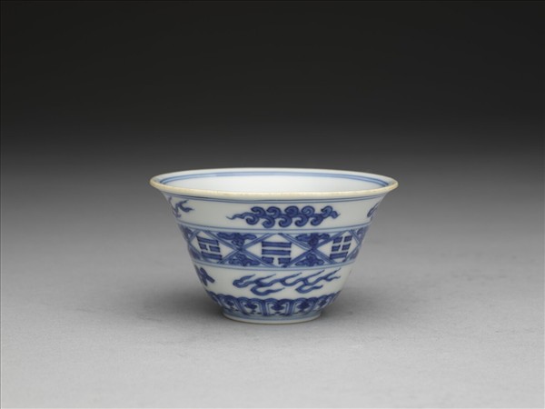 青花八卦紋套杯