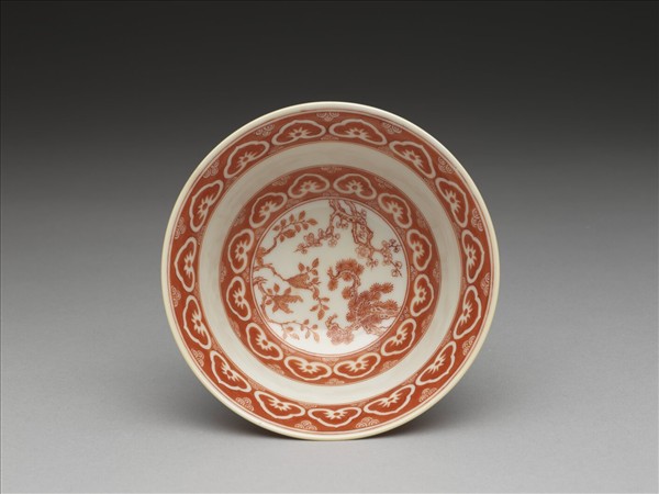 描紅歲寒三友詩意圖碗