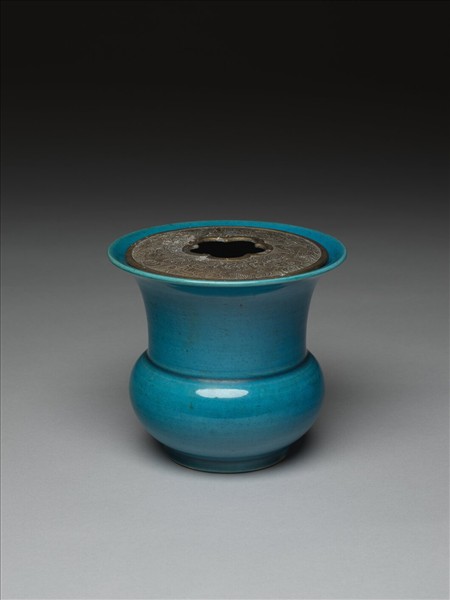 孔雀綠釉渣斗