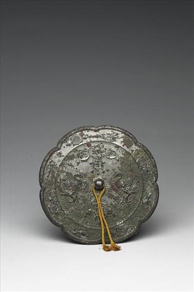 「千秋」瑞花舞鳳紋葵花鏡