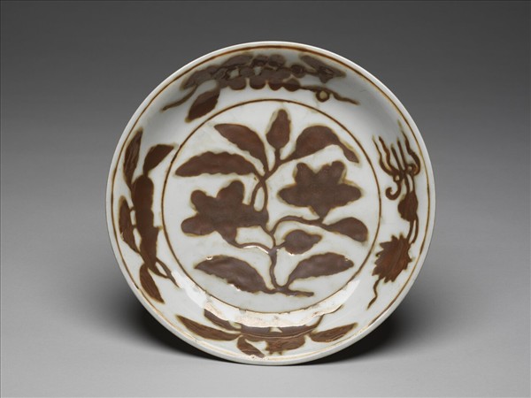 紫金釉花果紋盤